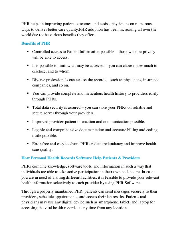 personal health records