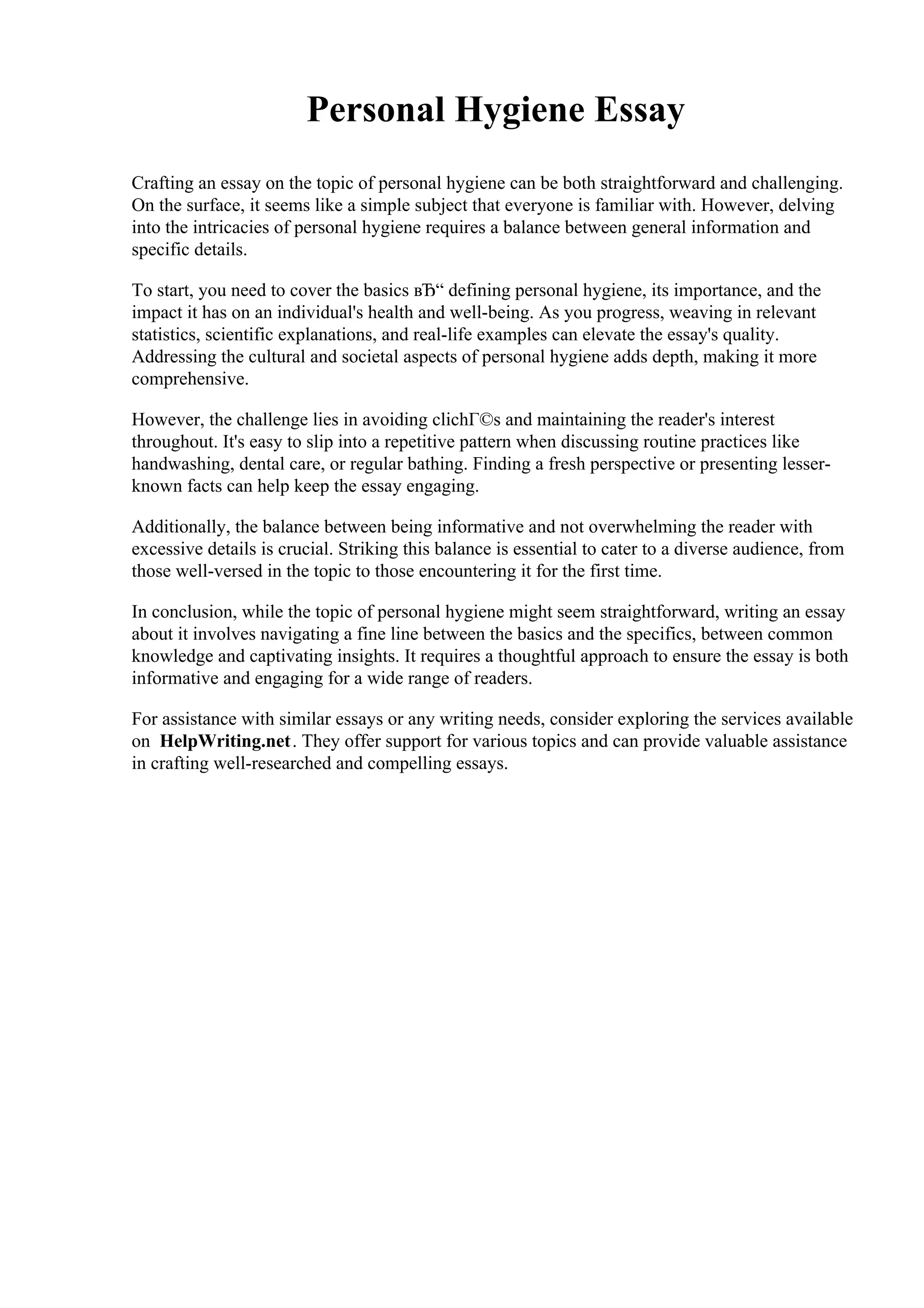 Personal Hygiene Essay.pdf