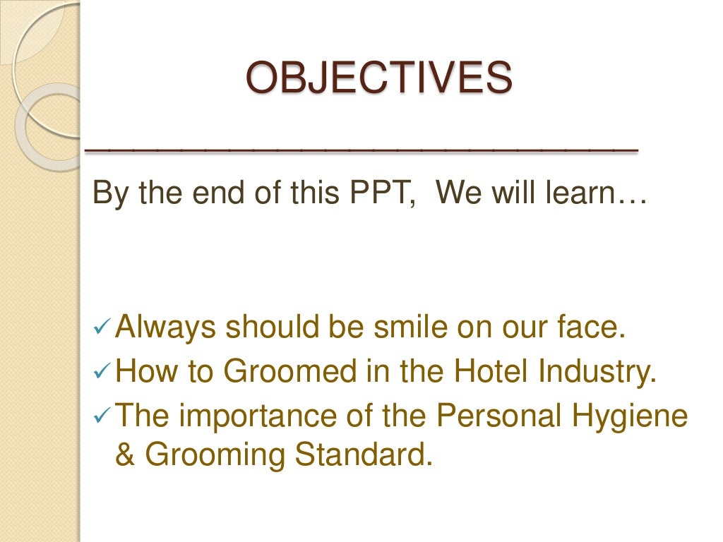 Personal Hygiene & Grooming Standers of Hotel Industry