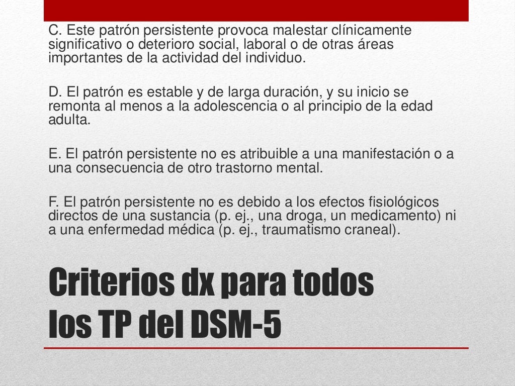 Trastornos de la Personalidad DSM5