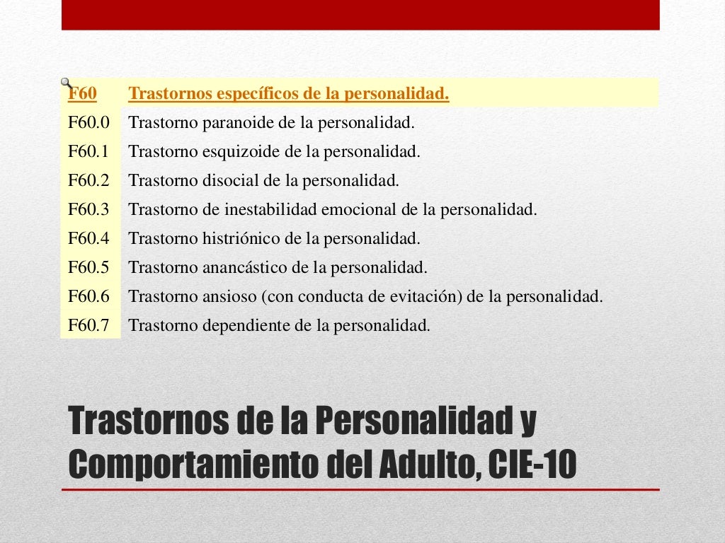 Trastornos de la Personalidad DSM5 Trastornos de la Personalidad DSM5