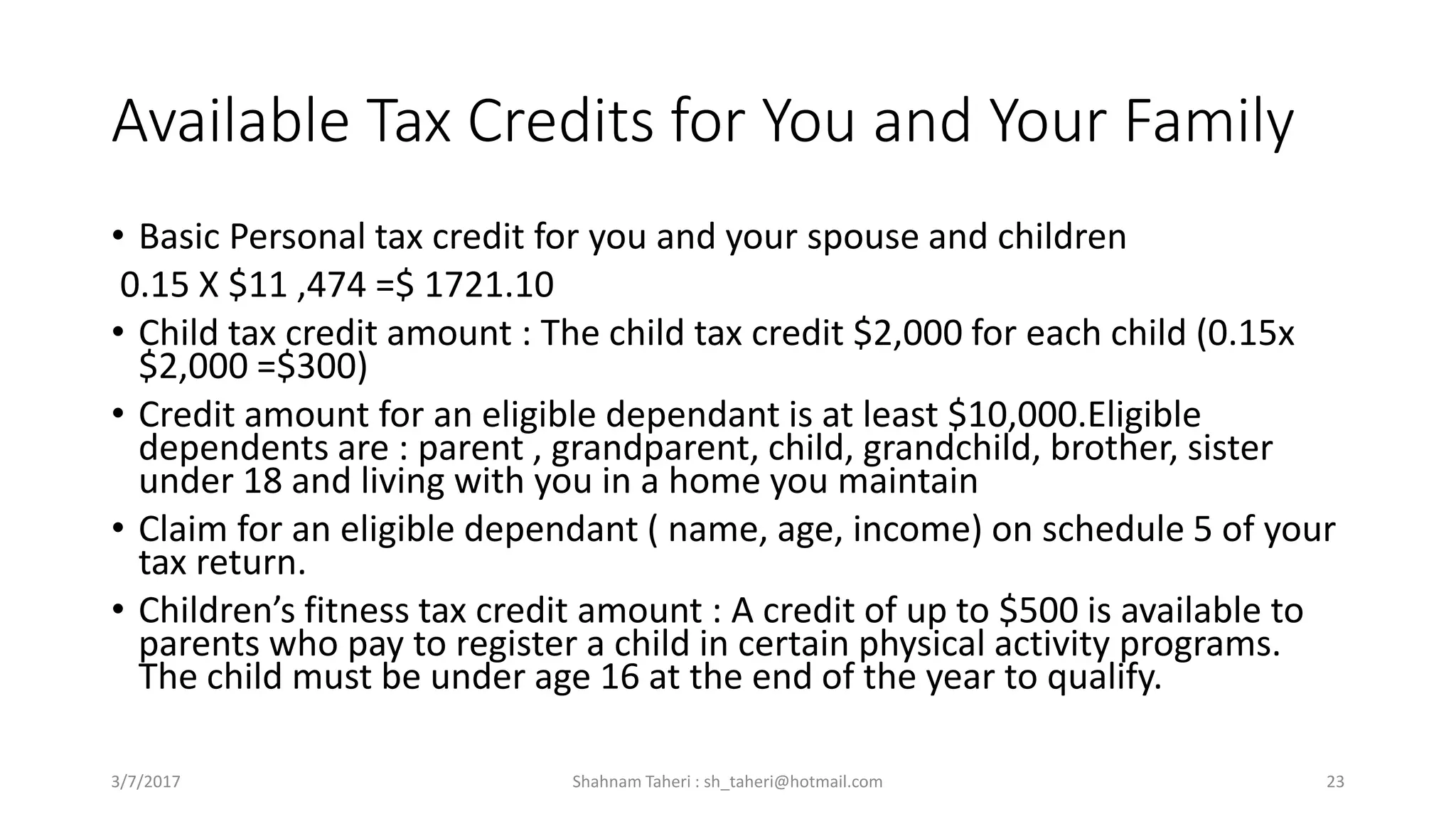 Personal income tax in canada | PPTX