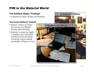 PIM in the Material World
The Artifacts Study: ‘Findings’                                                       A Hunter’s...