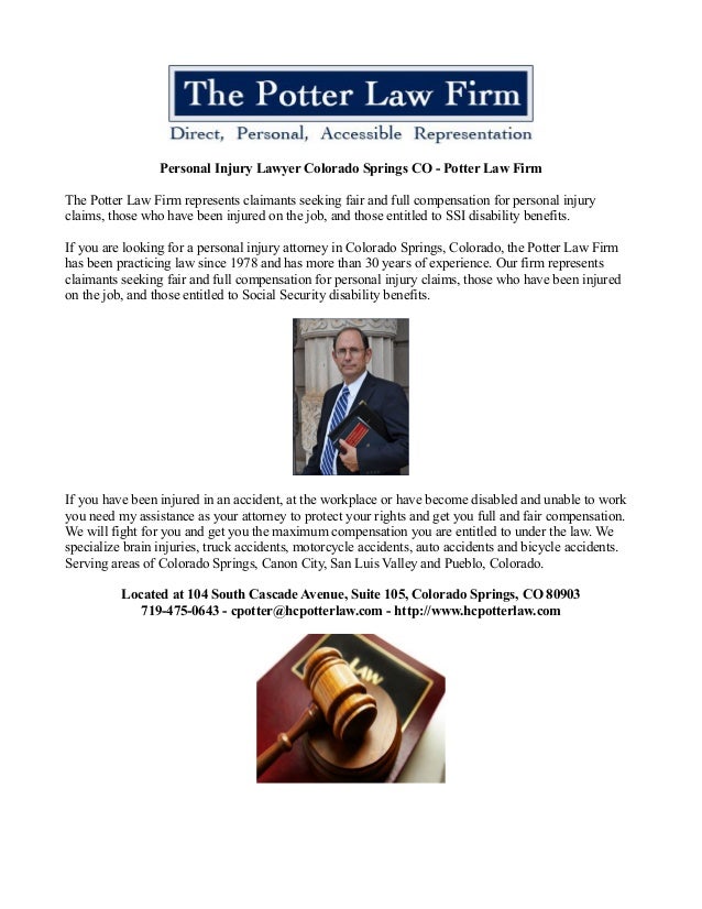 Personal injury lawyer colorado springs co potter law firm