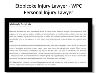 Etobicoke Injury Lawyer - WPC
Personal Injury Lawyer
 