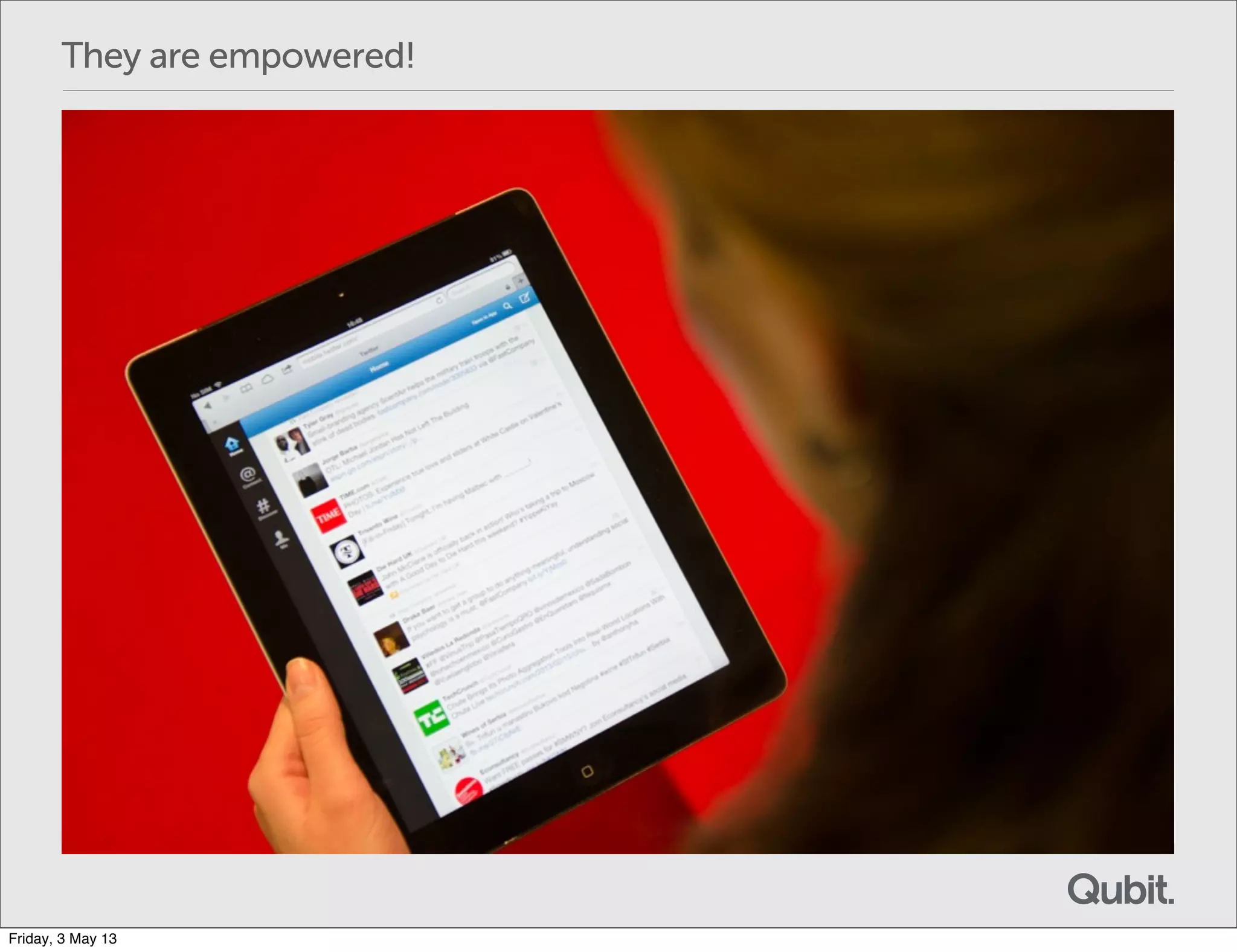 They are empowered!
Friday, 3 May 13
 