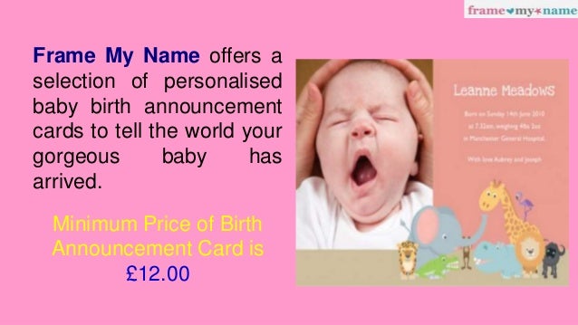 baby name announcement card