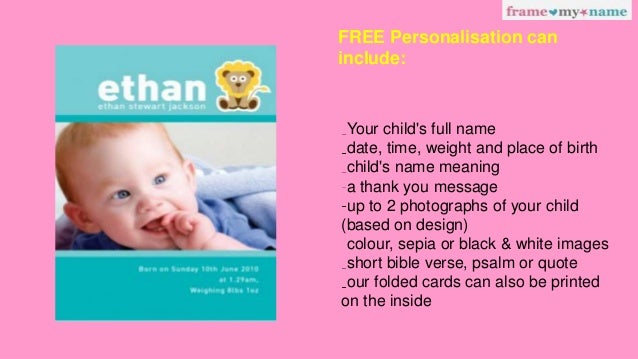 baby name announcement card