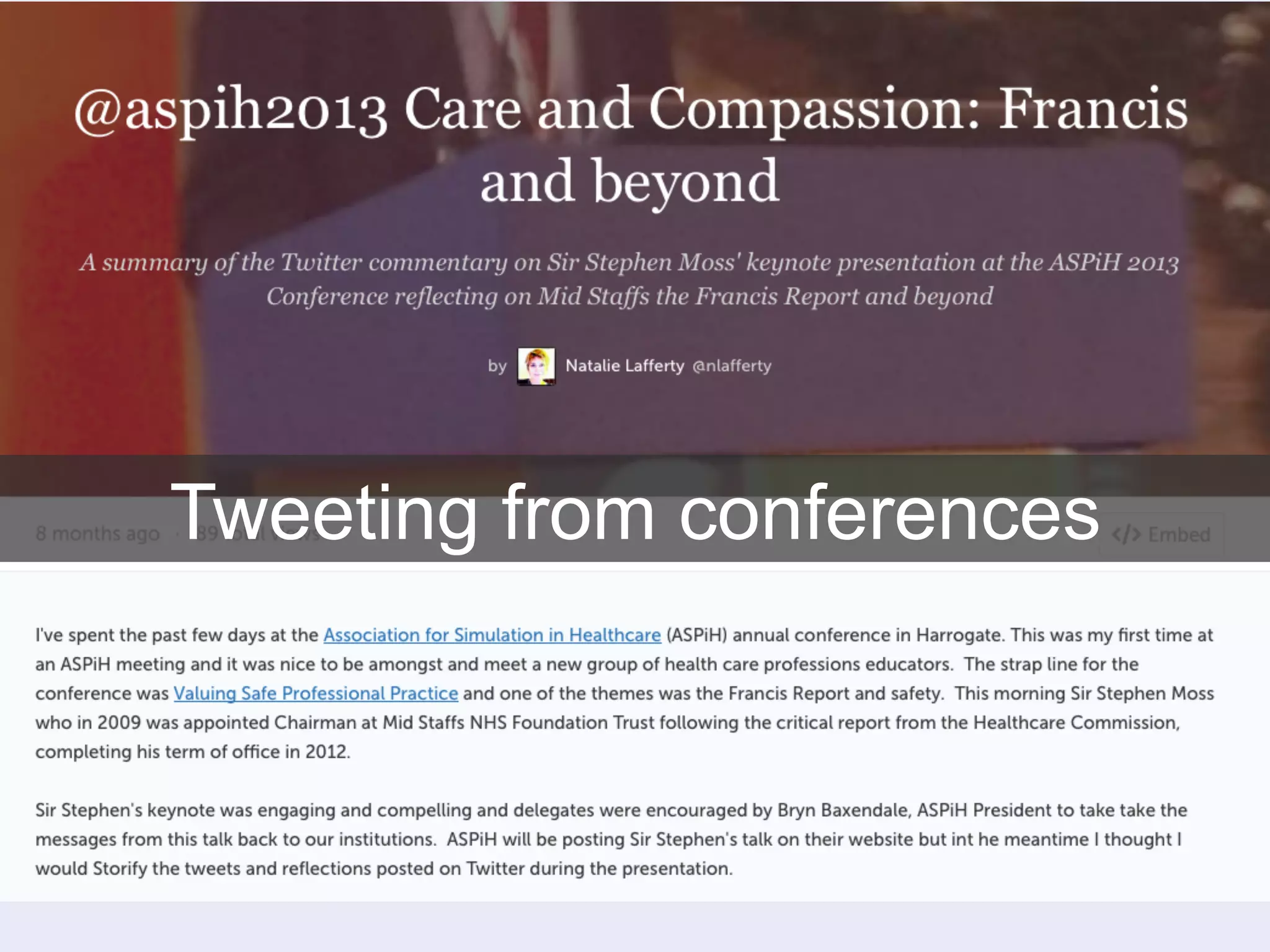 Tweeting from conferences 
 