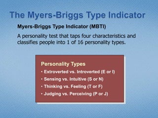 Importance of Personality in OB Personality is useful in predicting & understanding     the general feelings, thoughts and behaviors of     individuals at the workplace.Contribution of various personality theories.Personality DeterminantsDeterminants of PersonalityHeredityEnvironmentNature: It advocates thatPart of personality finds itsOrigins in biology (heredity)Nature: It advocates thatPart of personality finds itsOrigins in biology (heredity)Situational