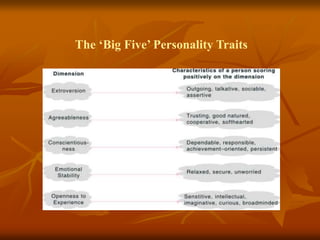 The ‘Big Five’ Personality Traits
 