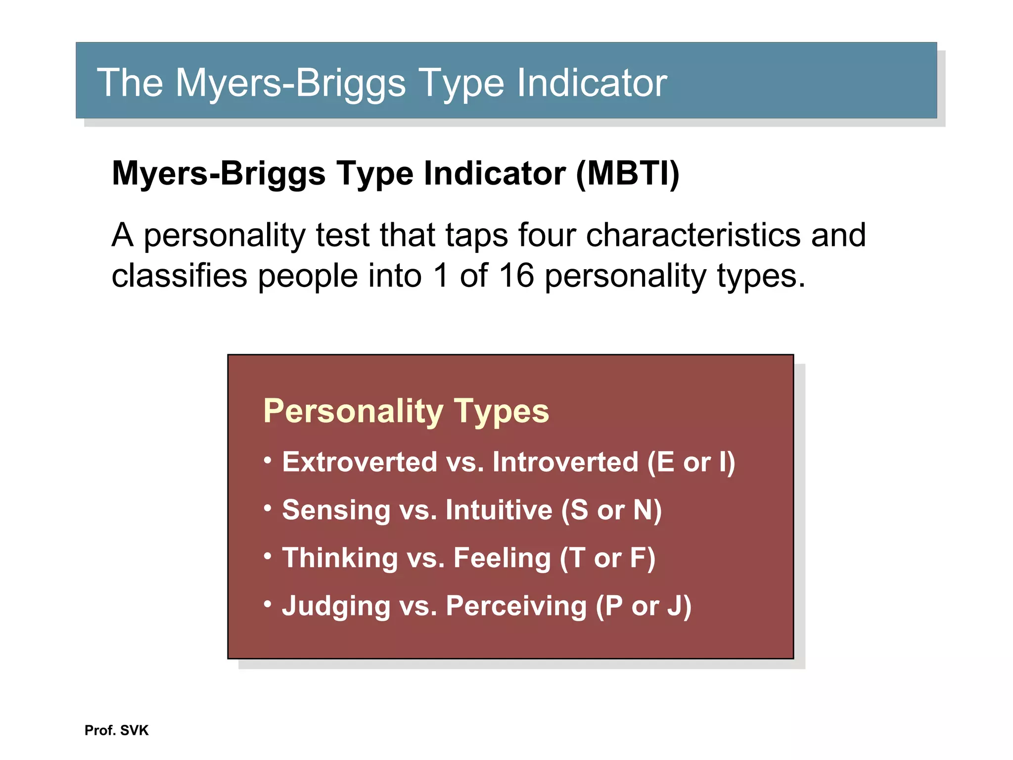 Personality - Organisational Behavior | PPT