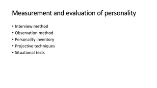 personality nursing students psychology bsc 1st year | PPTX