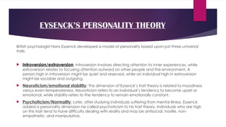 PERSONALITY AND ITS THEORIES ,USES OF PERSONALITY TESTS | PPTX