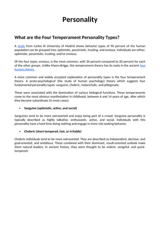 Personality types is very vital for each and every person. It helps a ...