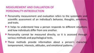 PERSONALITY. Psychology notes by Mrs.Shilpa Hotakar.pptx