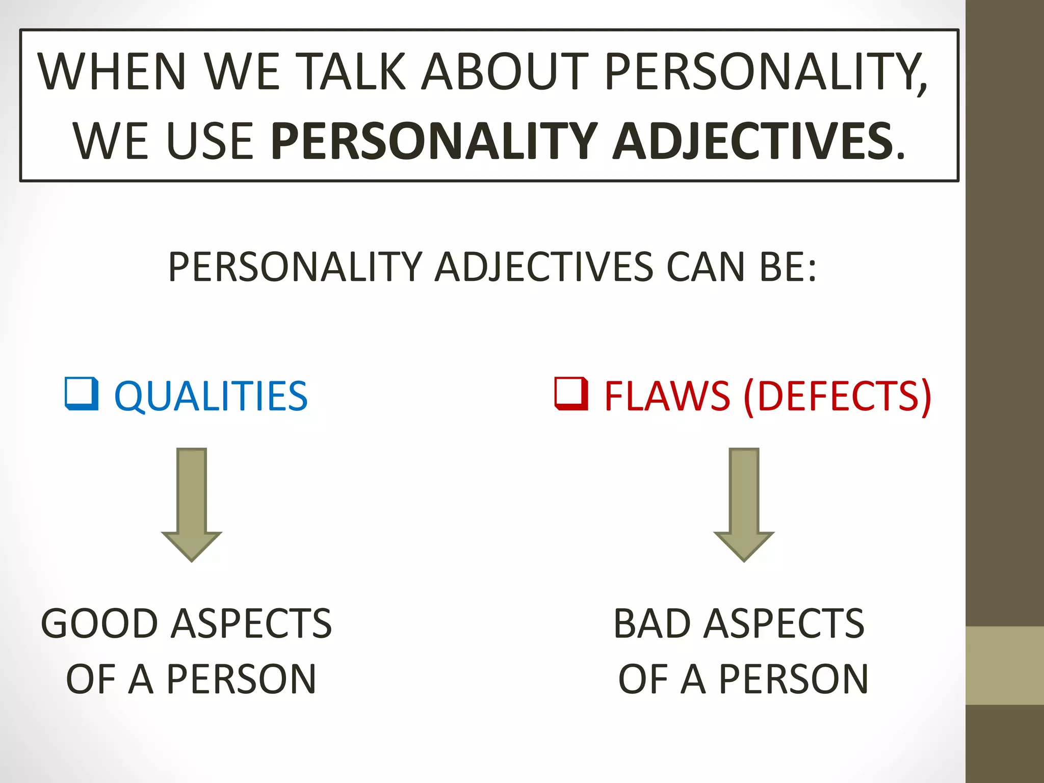 Personality Adjectives Presentation 88981 Pptx