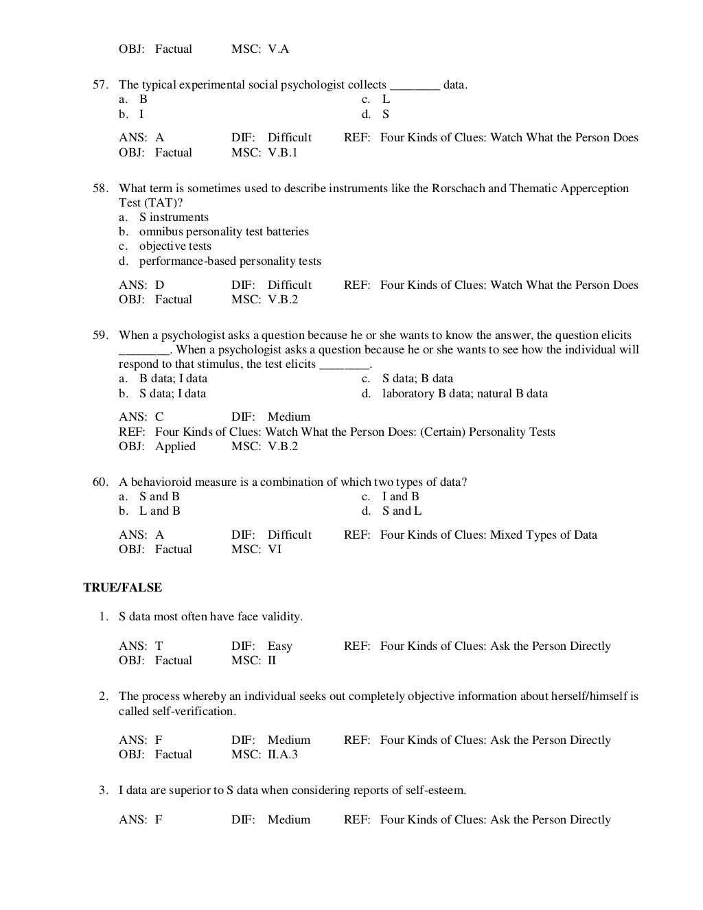 Personality Puzzle 6th Edition Funder Test Bank