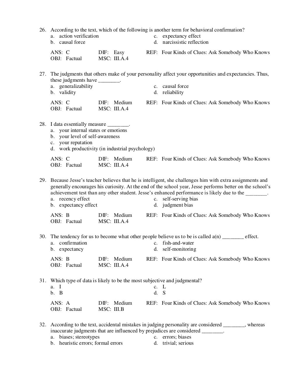 Personality Puzzle 6th Edition Funder Test Bank