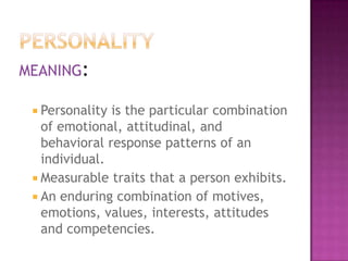 Attitudinal Personality and emotions ppt marks. | PPTX