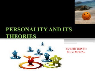 PERSONALITY AND ITS
THEORIES
SUBMITTED BY:
SHIVI MITTAL
 