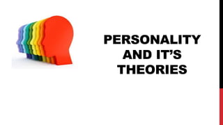 PERSONALITY
AND IT’S
THEORIES
 