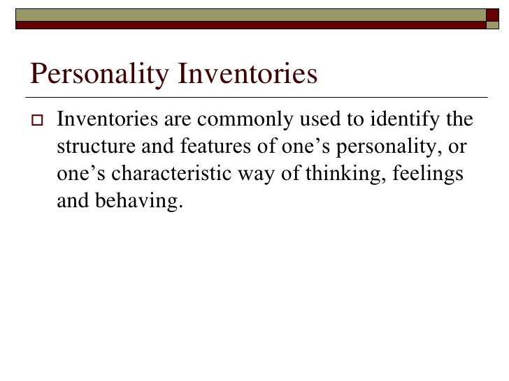 personal inventories