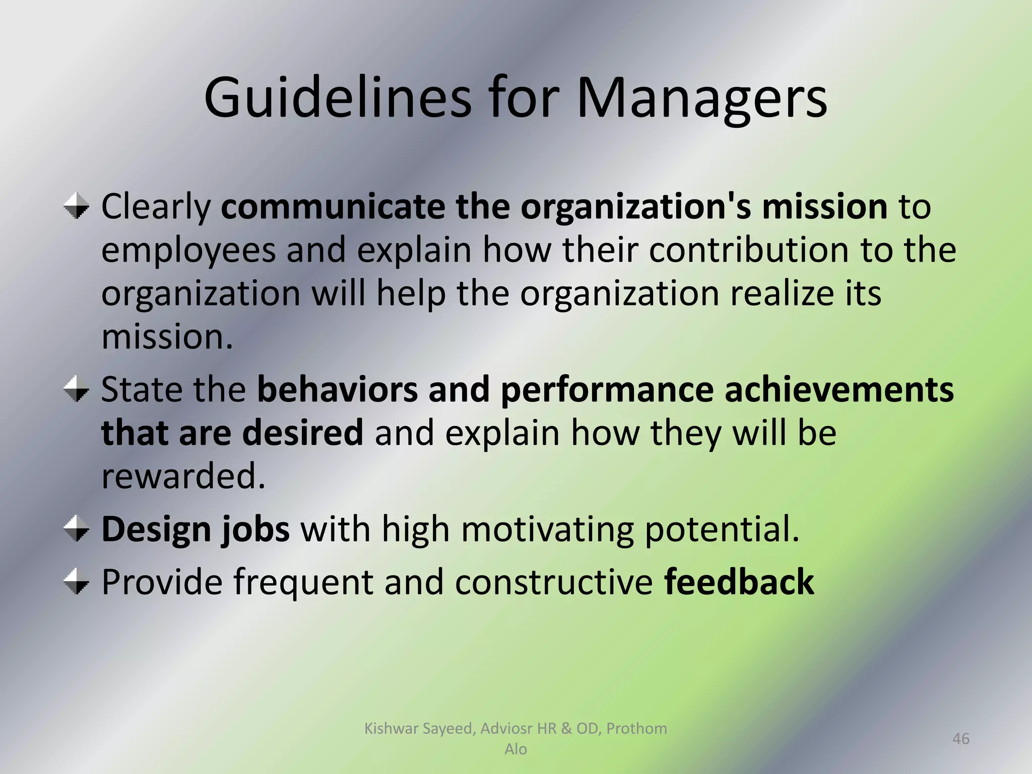 Personality, attitudes, workplace behavior and motivation ( former) | PPTX