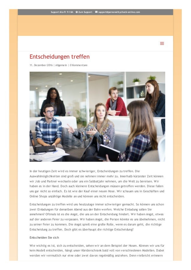 Zeit online entscheidungen treffen