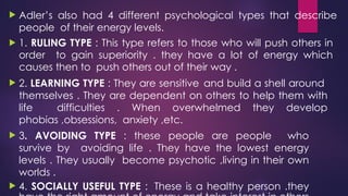 Adler Ruling Type Table Personality & Classification power point presentation | PPT