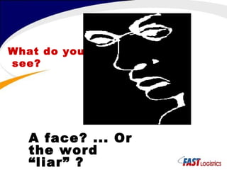 What do you see? A face? ... Or the word “liar” ? 