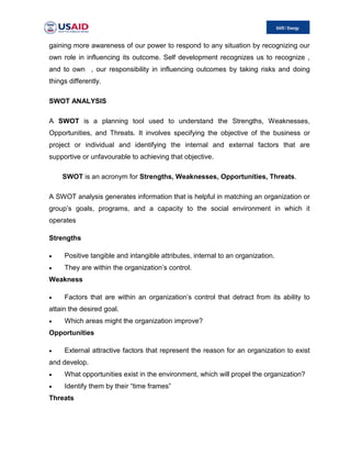 Swot Idp Personality development | PDF