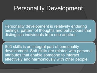 Personality Development and Career orientation