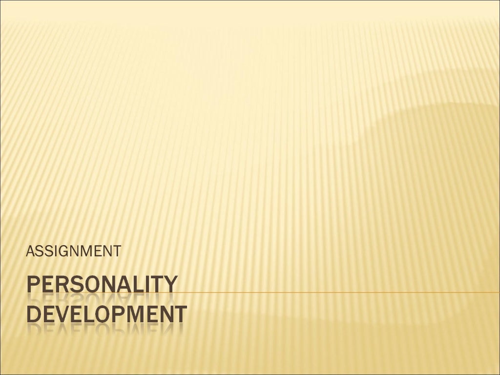 personality development assignment pdf