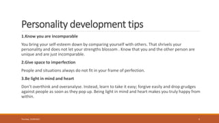 Tip Incomparable Personality development & winning attitude | PPTX