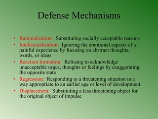 Intellectualization Example Personality devlopment | PPT