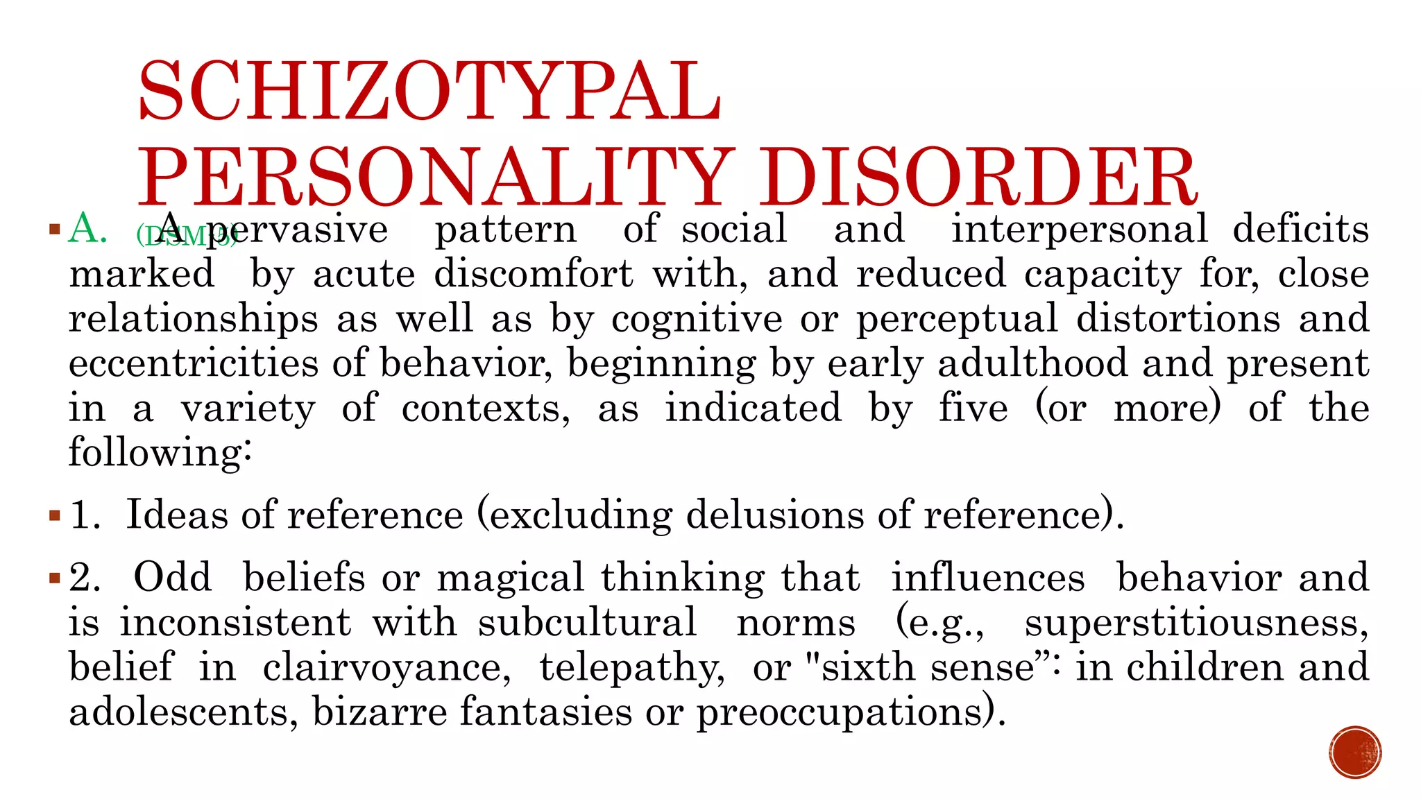 Personality disorder CLUSTER A | PPTX