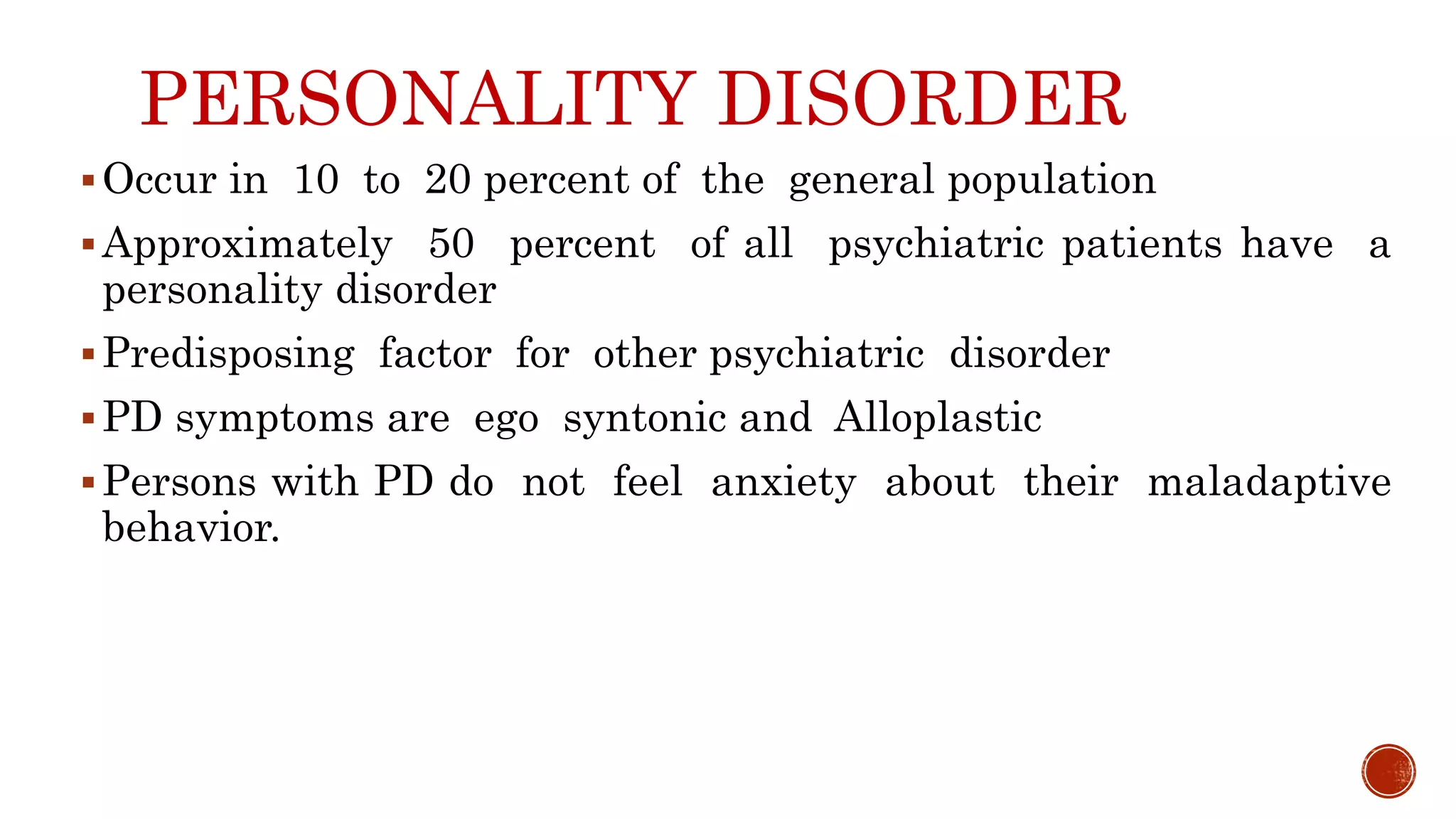 Personality disorder CLUSTER A | PPTX