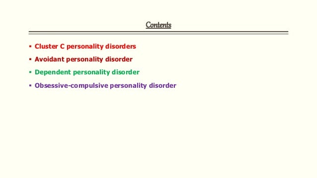 cluster c personality disorders pdf