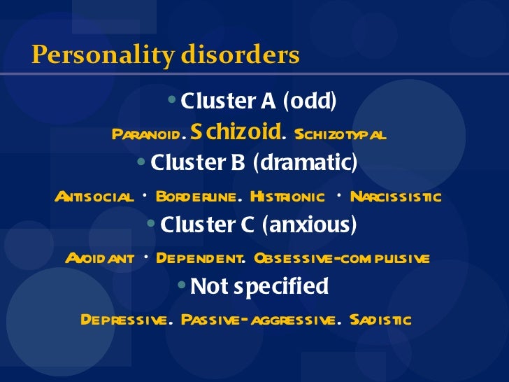 Personality disorder 3partial