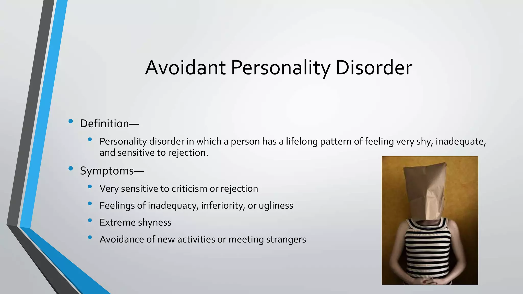 Personality disorders powerpoint PPTX