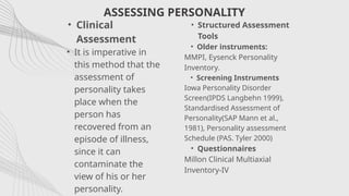 Comprehensive Overview of Personality Disorders: Assessment ...