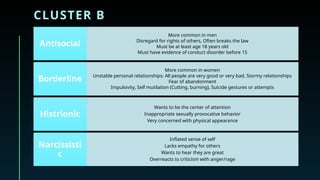 Cluster B Types Comprehensive Overview of Personality Disorders: Types, Assessment, and ...