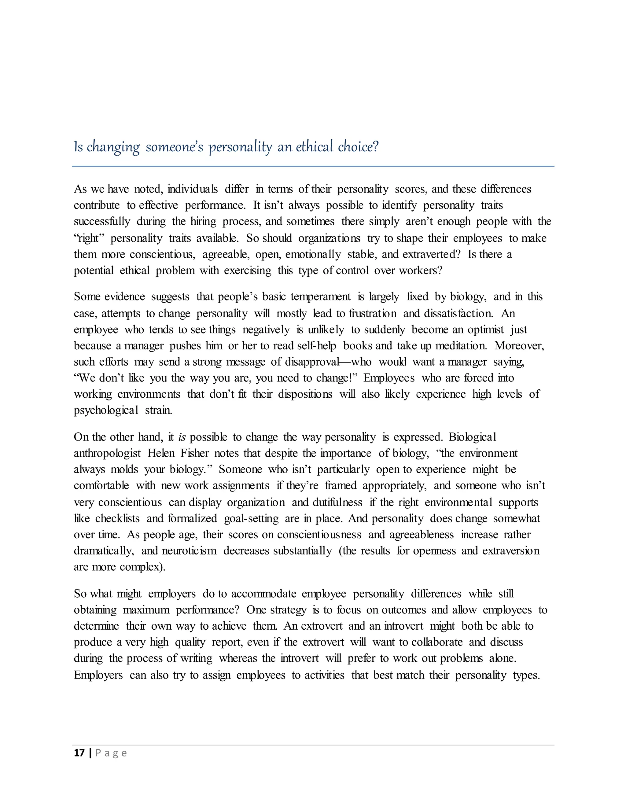 Personality - Organisational Behaviour | DOCX