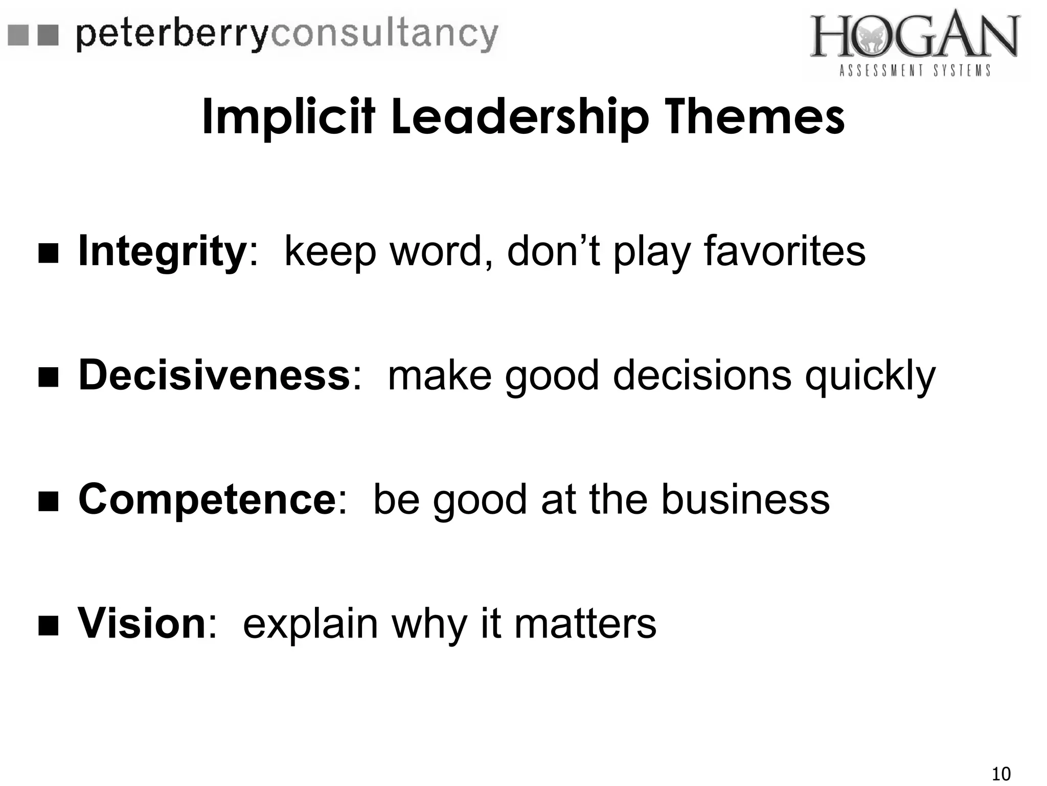 Leadership & Effectiveness