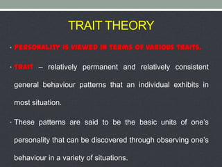Personality and its relation to health | PPTX
