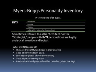 Myers Briggs INTJ - The Strategist
