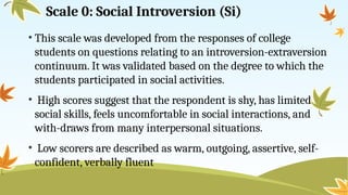 PERSONALITY TEST standardized tool in edu. | PPTX