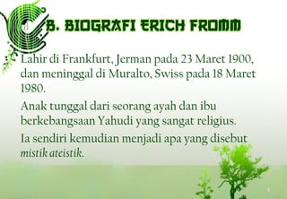 Lahir di Frankfurt, Jerman pada 23 Maret 1900,
dan meninggal di Muralto, Swiss pada 18 Maret
1980.
Anak tunggal dari seorang ayah dan ibu
berkebangsaan Yahudi yang sangat religius.
Ia sendiri kemudian menjadi apa yang disebut
mistik ateistik.
5
 