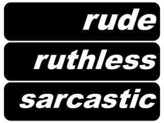 Ruthless Rude Word Wall Negative Personality Traits | PPTX